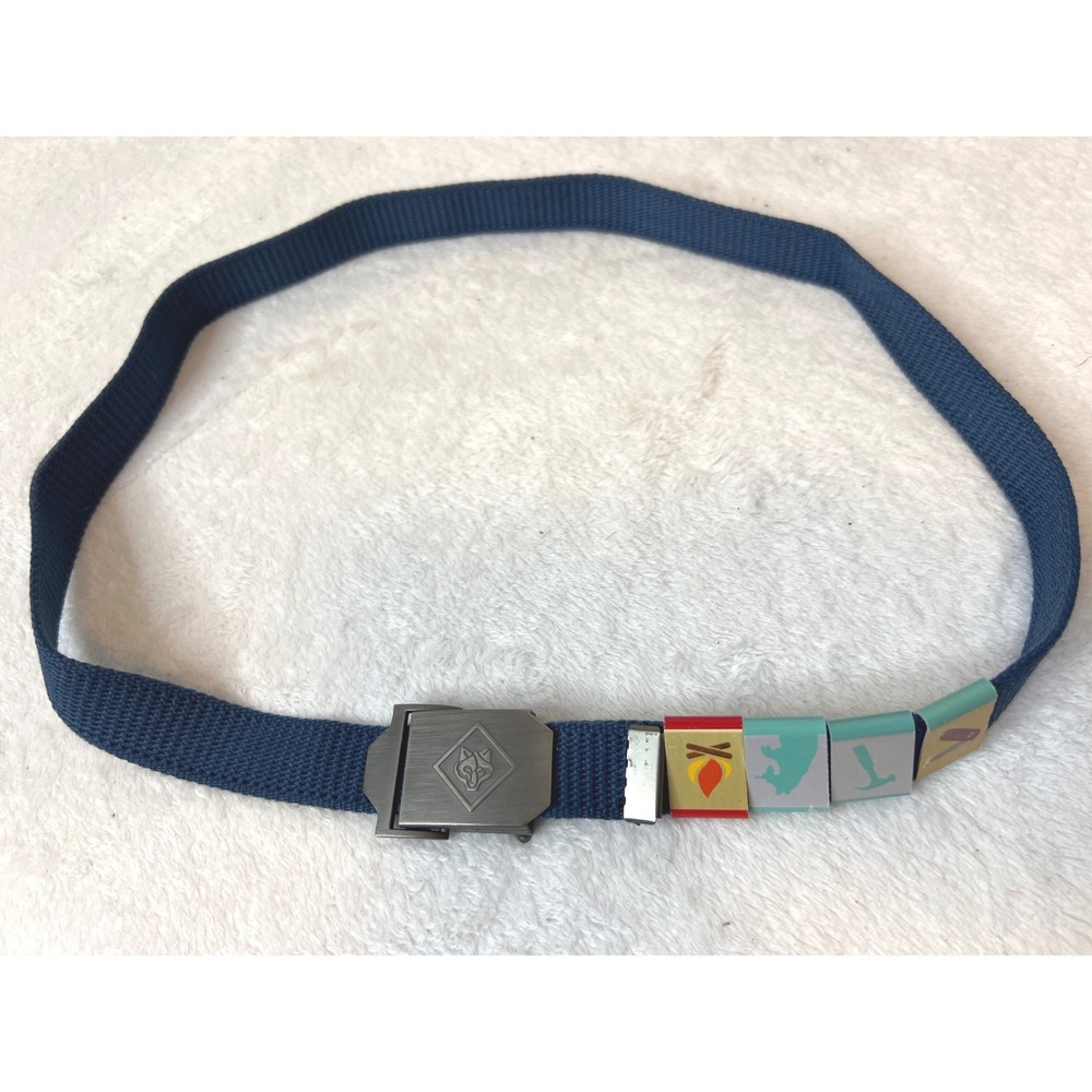 Boy Scouts of America Cub Scouts Wolf Web Belt Navy Blue Metal Buckle 42in 64047